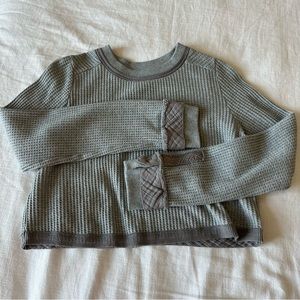 Free People Cropped Gray Longsleeve